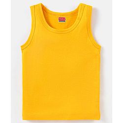 Babyhug 100% Cotton Sleeveless Sando Solid Pack of 2 - Yellow