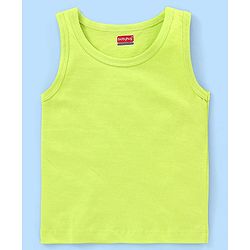 Babyhug 100% Cotton Sleeveless Solid & Stripe Sando Pack of 2 - Green