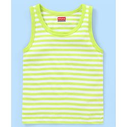 Babyhug 100% Cotton Sleeveless Solid & Stripe Sando Pack of 2 - Green