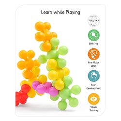 Babyhug Star Links 12 Pcs Colorful Toy| Interlocking Learning and Pre-School Educational Blocks| Improves Creativity And Construction Blocks For Kids| Promote Fine Motor Skills and Sensory Development| BIS Certified| 6 Months+