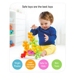 Babyhug Star Links 12 Pcs Colorful Toy| Interlocking Learning and Pre-School Educational Blocks| Improves Creativity And Construction Blocks For Kids| Promote Fine Motor Skills and Sensory Development| BIS Certified| 6 Months+