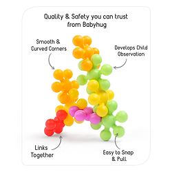 Babyhug Star Links 12 Pcs Colorful Toy| Interlocking Learning and Pre-School Educational Blocks| Improves Creativity And Construction Blocks For Kids| Promote Fine Motor Skills and Sensory Development| BIS Certified| 6 Months+