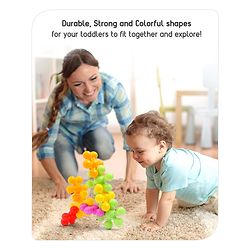 Babyhug Star Links 12 Pcs Colorful Toy| Interlocking Learning and Pre-School Educational Blocks| Improves Creativity And Construction Blocks For Kids| Promote Fine Motor Skills and Sensory Development| BIS Certified| 6 Months+