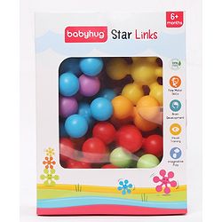 Babyhug Star Links 12 Pcs Colorful Toy| Interlocking Learning and Pre-School Educational Blocks| Improves Creativity And Construction Blocks For Kids| Promote Fine Motor Skills and Sensory Development| BIS Certified| 6 Months+