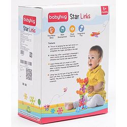 Babyhug Star Links 12 Pcs Colorful Toy| Interlocking Learning and Pre-School Educational Blocks| Improves Creativity And Construction Blocks For Kids| Promote Fine Motor Skills and Sensory Development| BIS Certified| 6 Months+