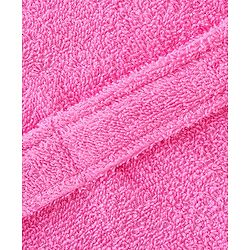 Babyhug Woven Terry Full Sleeves Hooded Bath Robe Owl Design - Pink
