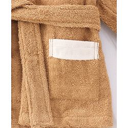 Babyhug Full Sleeves Hooded Bear Bath Robe With 3D Ears - Brown