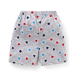 Babyhug Cotton Mid Thigh Length Shorts Striped & Stars Printed Pack of 3 - Grey & Blue
