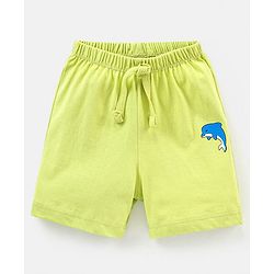 Babyhug Cotton Mid Thigh Length Shorts Stripes & Dolphin Print Pack of 3- Green & Blue