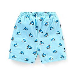 Babyhug Cotton Mid Thigh Length Shorts Stripes & Dolphin Print Pack of 3- Green & Blue