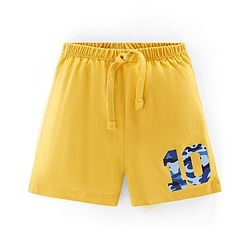 Babyhug Cotton Mid Thigh Length Shorts Number Print Pack of 3 - Yellow Black  &  Blue