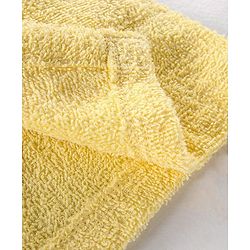 Babyhug Knit Terry Full Sleeves Hooded Bath Robe Lion Embroidered - Yellow
