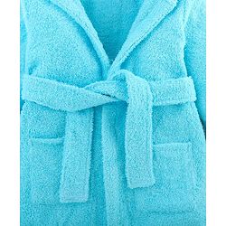 Babyhug  Terry Full Sleeves Hooded Bath Robe Dog  Embroidered - Blue