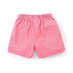 Babyhug Cotton Mid Thigh Length Shorts Polka Dots & Cherry Printed Pack of 3 - Pink White & Peach