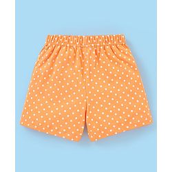 Babyhug Cotton Knit Mid Thigh Shorts Polka Dots & Floral Print Pack Of 2 - Yellow & Orange