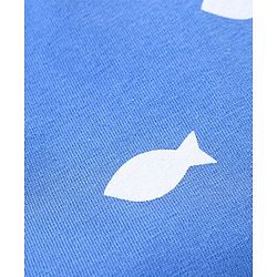 Babyhug Cotton Half Sleeves Night Suit Shark Print - Blue