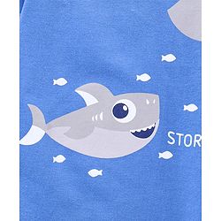 Babyhug Cotton Half Sleeves Night Suit Shark Print - Blue