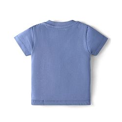 Babyhug Cotton Knit Half Sleeves Lion Printed Night Suit - Blue