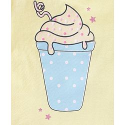 Babyhug Cotton Knit Half Sleeves Night Suit With Ice Cream Print - Yellow & Pink