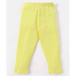 Babyhug Cotton Lycra Full Length Solid Color Leggings - Yellow