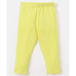 Babyhug Cotton Lycra Full Length Solid Color Leggings - Yellow