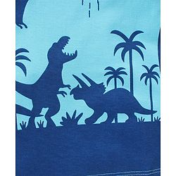 Babyhug Cotton Knit Half Sleeves Dino Printed T-Shirt - Blue