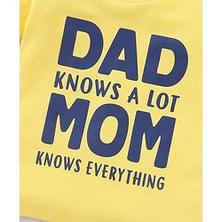 Babyhug Cotton Jersey Half Sleeves T-Shirt Text Printed - Yellow