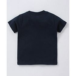 Babyhug Cotton Half Sleeves T-Shirt Text Print - Navy Blue