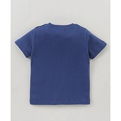 Babyhug Cotton Half Sleeves Text Print T-Shirt - Blue