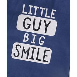 Babyhug Cotton Half Sleeves Text Print T-Shirt - Blue