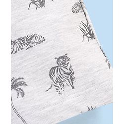 Babyhug Cotton Knit Mid Thigh Length Shorts Tiger Print - Grey
