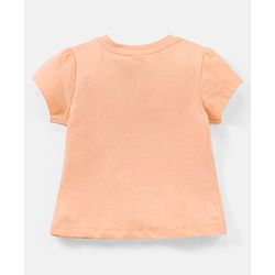 Babyhug Cotton Half Sleeves Night Suit Bunny Print- Peach