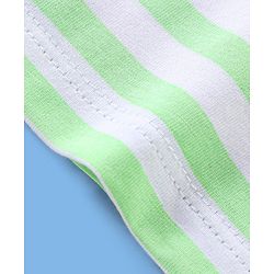 Babyhug Cotton Knit Full Sleeves Night Suit Striped & Teddy Print - Green