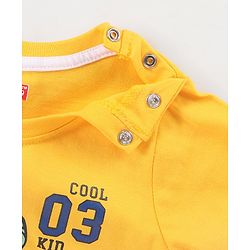 Babyhug Cotton Jersey Half Sleeves T-Shirt Text Printed - Yellow