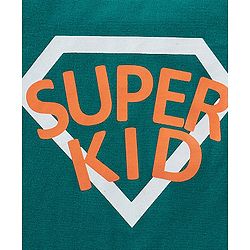 Babyhug Cotton Jersey Knit Full Sleeves T-Shirt with Text Print - Teal