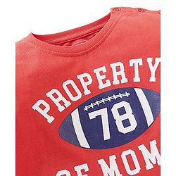 Babyhug Cotton Jersey Knit Full Sleeves T-Shirt with Text Print - Light Red