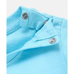 Babyhug Half Sleeves Cotton Striped T-Shirt - Blue White