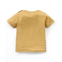 Babyhug Cotton Jersey Knit Half Sleeves Striped T-Shirt - Yellow & White