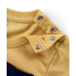 Babyhug Cotton Jersey Knit Half Sleeves Striped T-Shirt - Yellow & White