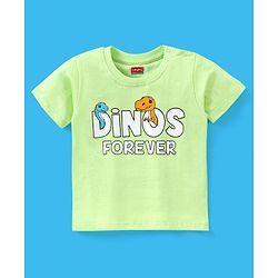 Babyhug Cotton Half Sleeves T-Shirt Dino & Stripes Print Pack of 3 -Blue & Green
