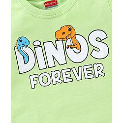 Babyhug Cotton Half Sleeves T-Shirt Dino & Stripes Print Pack of 3 -Blue & Green