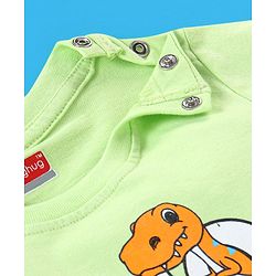 Babyhug Cotton Half Sleeves T-Shirt Dino & Stripes Print Pack of 3 -Blue & Green