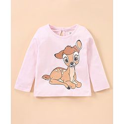 Babyhug Cotton Full Sleeves Night Suit Bambi Print- Peach