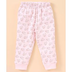 Babyhug Cotton Full Sleeves Night Suit Bambi Print- Peach