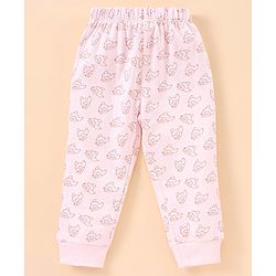 Babyhug Cotton Full Sleeves Night Suit Bambi Print- Peach