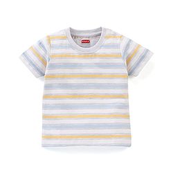 Babyhug Cotton Knit Half Sleeves T-Shirts Stripes & Baseball Print Pack of 3 - Blue White & Yellow