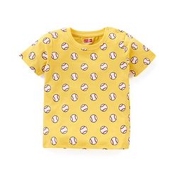 Babyhug Cotton Knit Half Sleeves T-Shirts Stripes & Baseball Print Pack of 3 - Blue White & Yellow