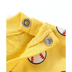 Babyhug Cotton Knit Half Sleeves T-Shirts Stripes & Baseball Print Pack of 3 - Blue White & Yellow