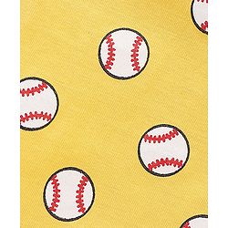 Babyhug Cotton Knit Half Sleeves T-Shirts Stripes & Baseball Print Pack of 3 - Blue White & Yellow