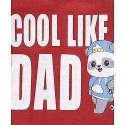 Babyhug Cotton Knit Half Sleeves T-Shirt Panda Embroidery - Red